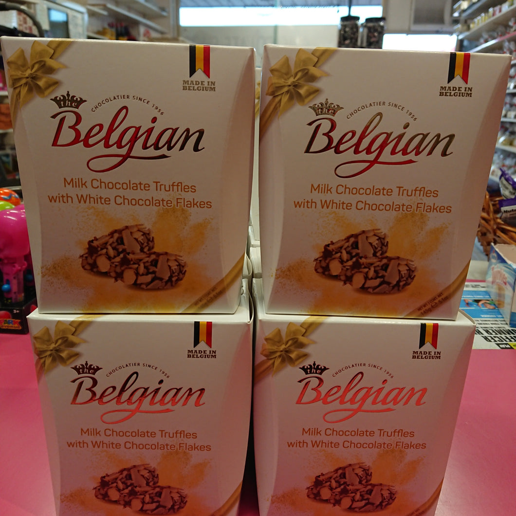 Belgian Milk Chocolate Truffles with White Flakes boxed chocolates