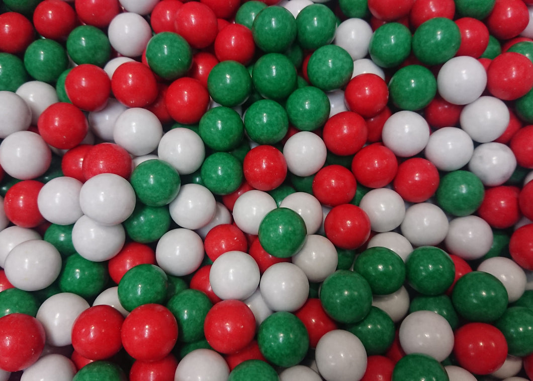 Red, Green & White chocolate balls